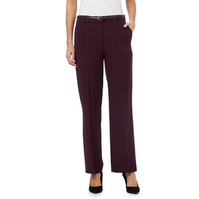 Maine New England Plum 'Pablo' trousers with belt
